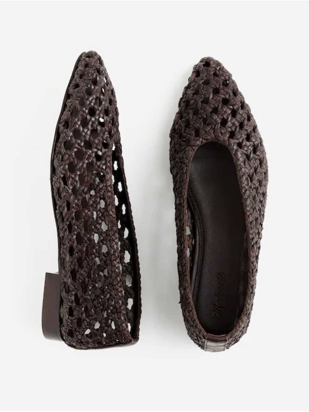 Madewell Brown Braided Pointed-Toe Flats - Picture 8 of 9